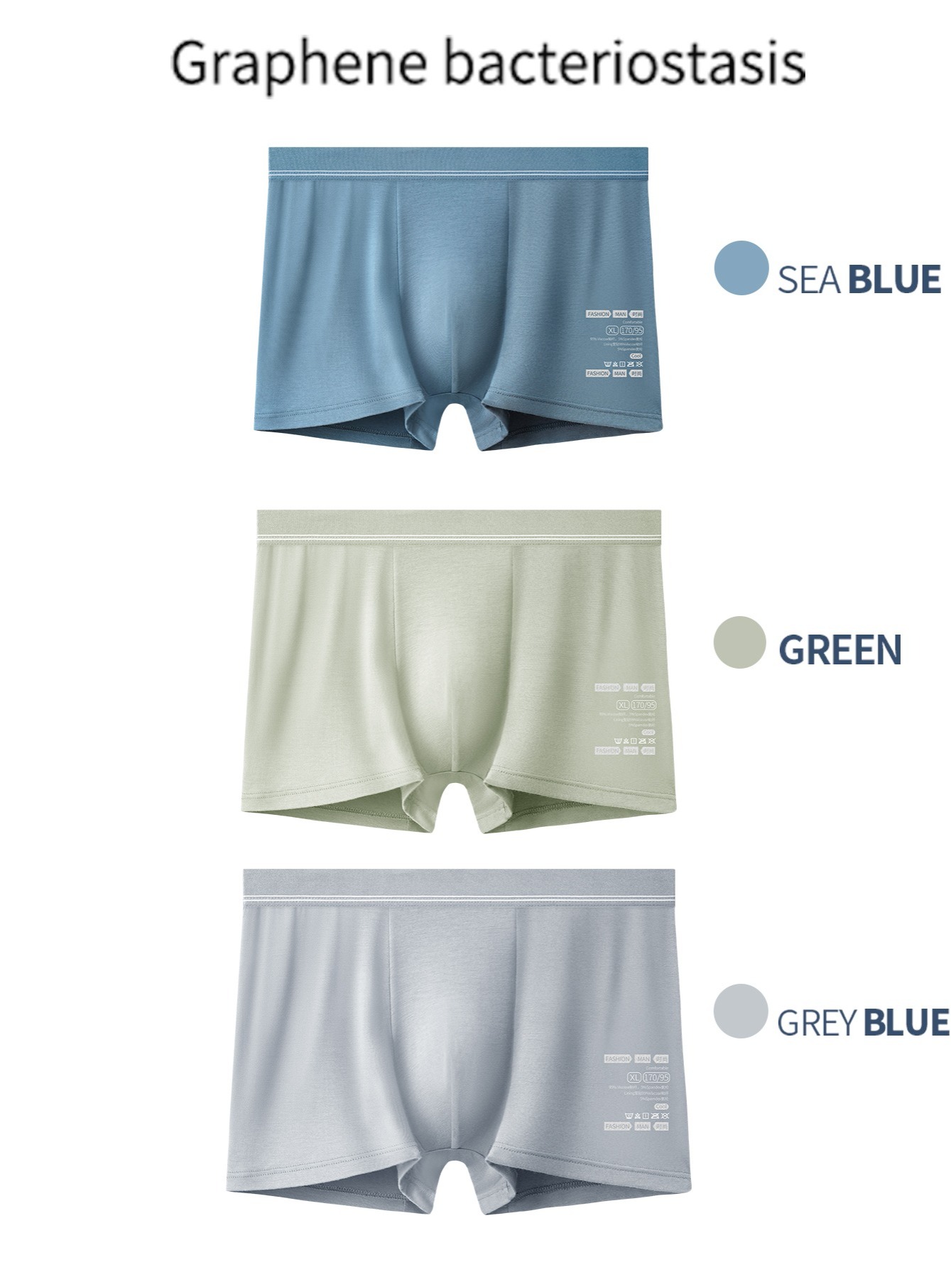 3pcs Mens Solid Modal Boxer Briefs Underwear