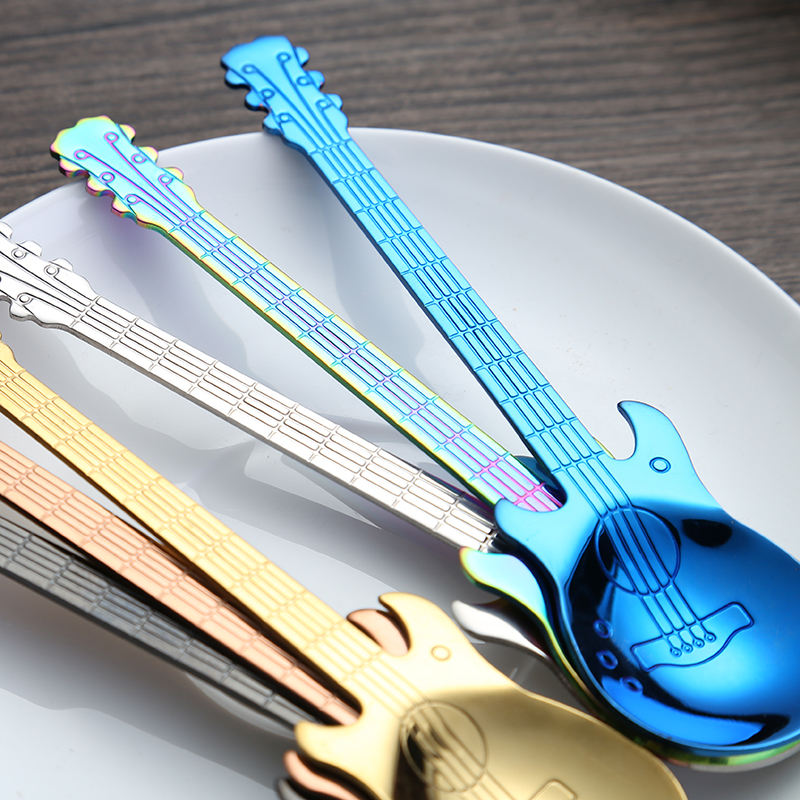 Stainless Steel Guitar Spoons Coffee Tea Spoon With Long - Temu