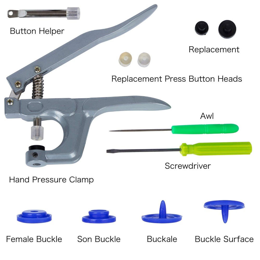 DIY Snap Fastener Kit - 360 Pairs of Plastic Snaps and Kam Pliers