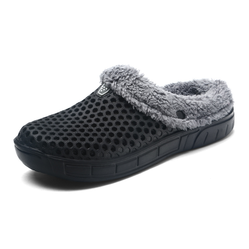 Men's Warm Fleece Cozy Slides Slippers Comfortable Non Slip Home Shoes ...