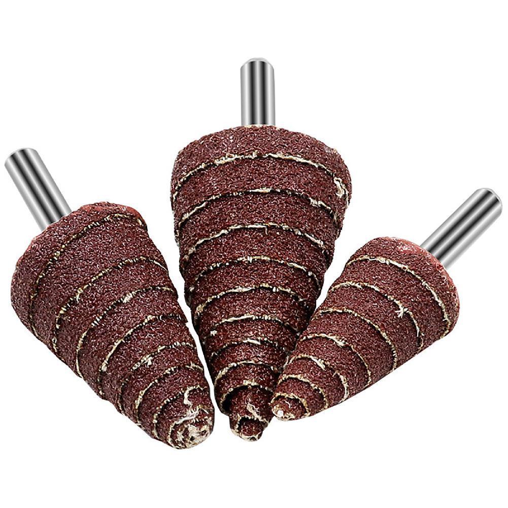 15 30mm Cone Shape Abrasive Flap Sanding Wheel Conical Grinding Head Deburring Flap 6mm