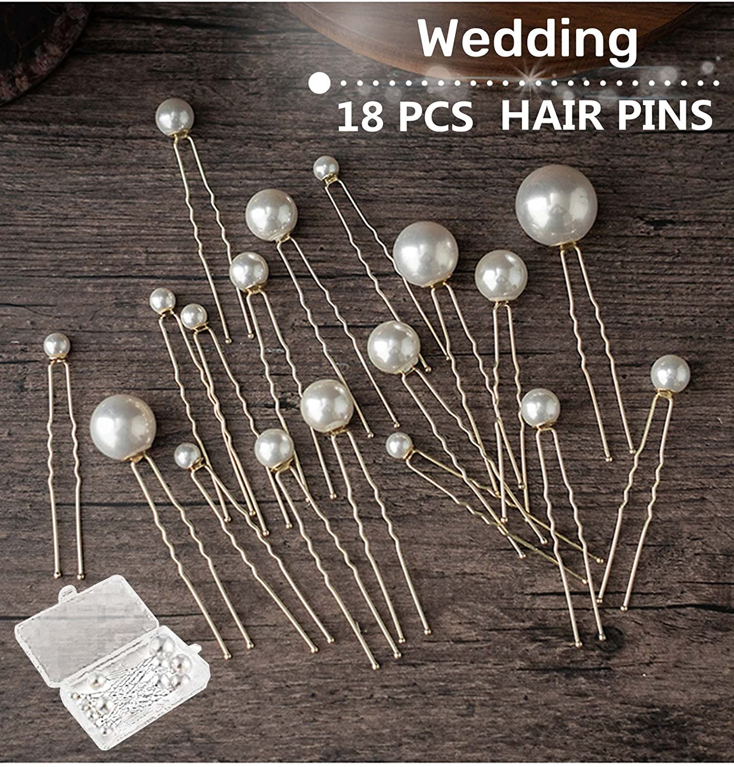 18PCS Pearl Hair Pins Wedding Bridal Bridesmaid Alloy Hair Stick