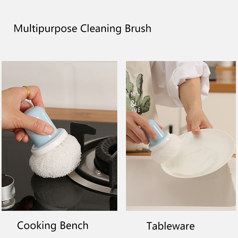 Long Handle Dishwashing Brush With Suction Cup For Kitchen - Temu