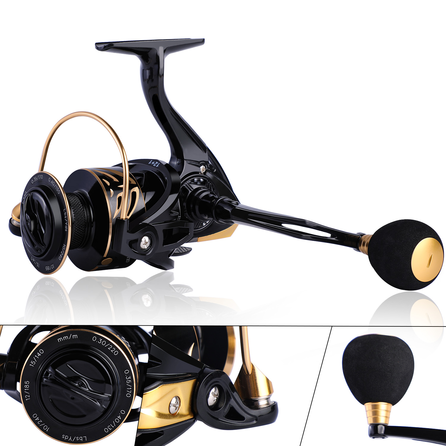 Sougayilang Spinning Reel - Smooth 12+1BB Fishing Reel with Comfortable CNC  Handle