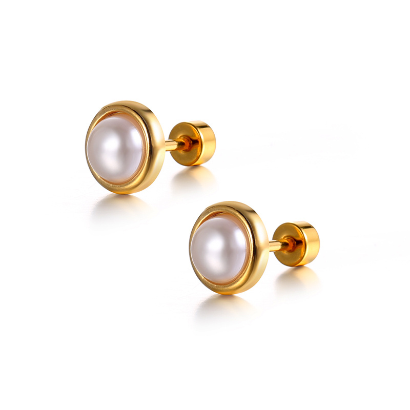 Stainless Steel Threaded Stud Earrings