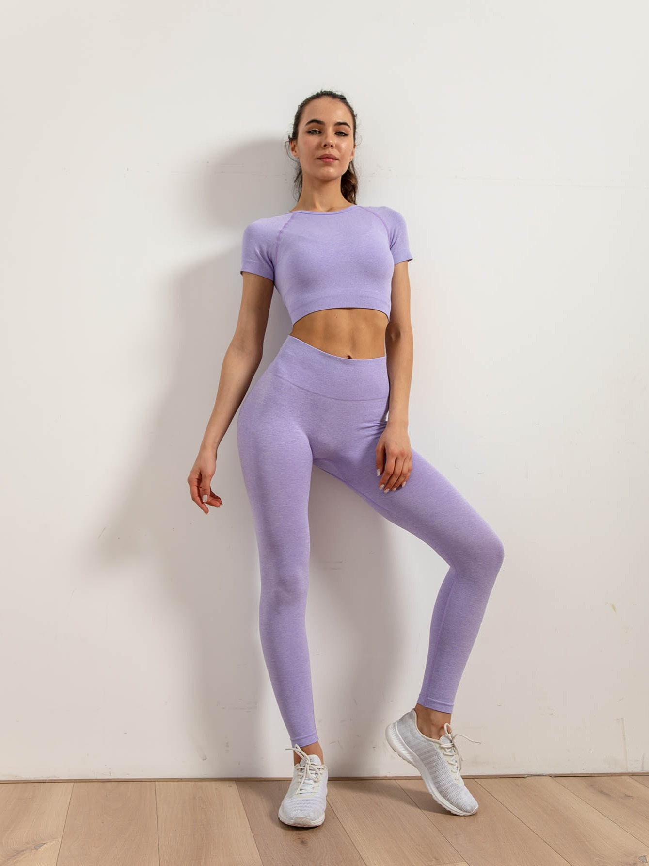 Women's 2 Piece Outfits Yoga Pants Set Seamless Workout Leggings