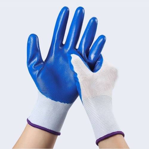 1pair Labor Protection Gloves Rubber Gloves Work Gloves Palm Protective Equipment Breathable Wear-resistant Gloves
