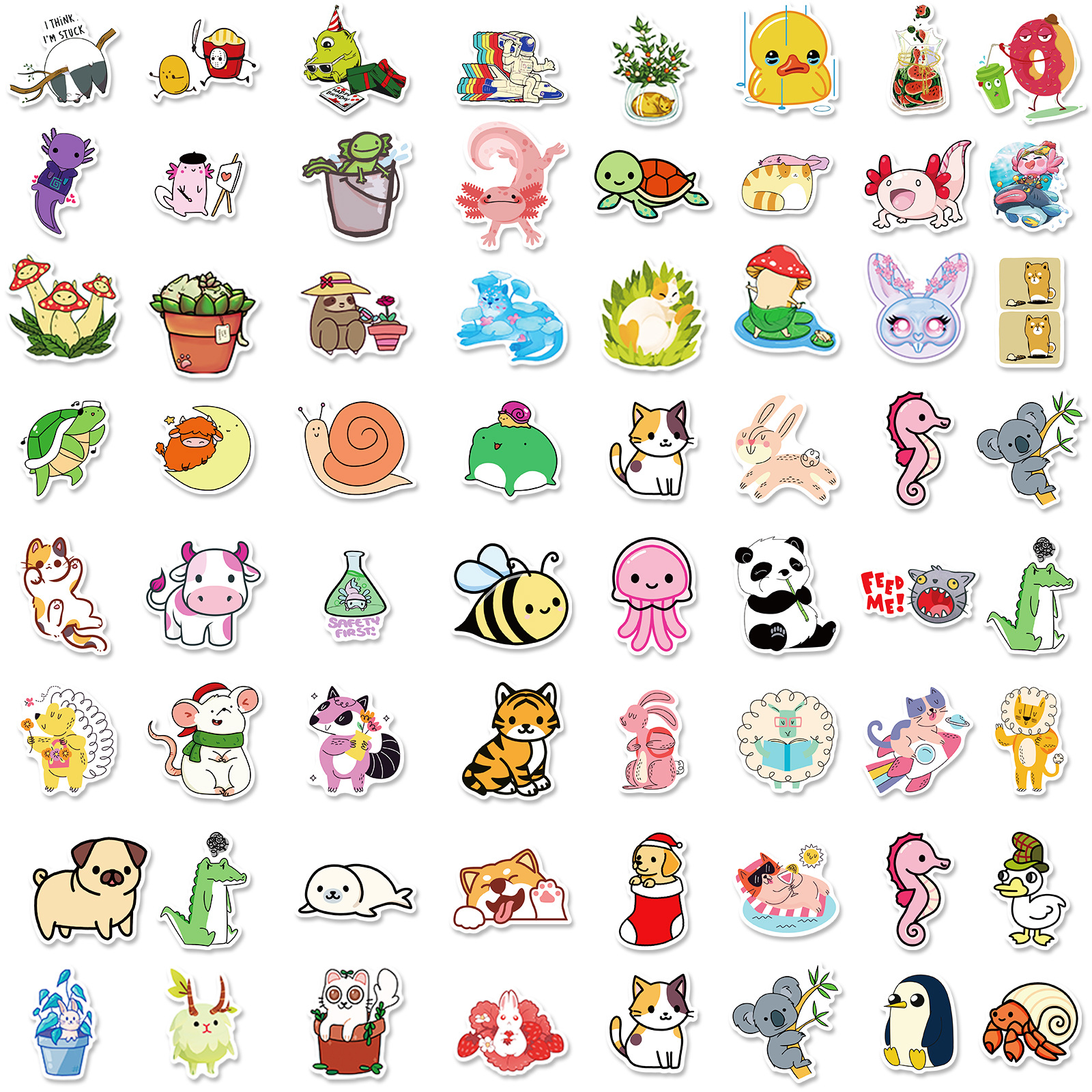 Color Series Mixed Stickers Cartoon Cute Small - Temu