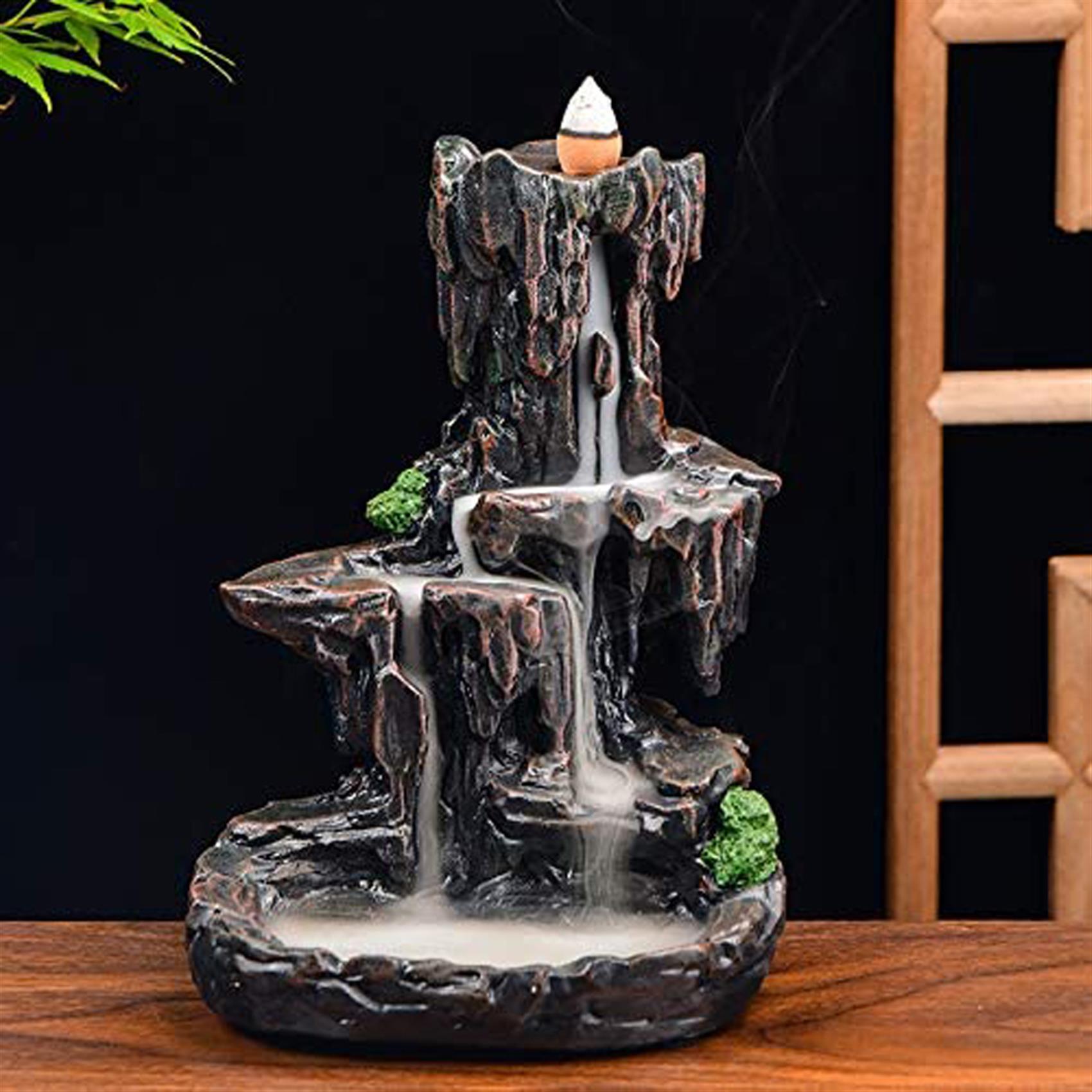 Resin Backflow Incense Burner Waterfall Incense Holder Home - Temu