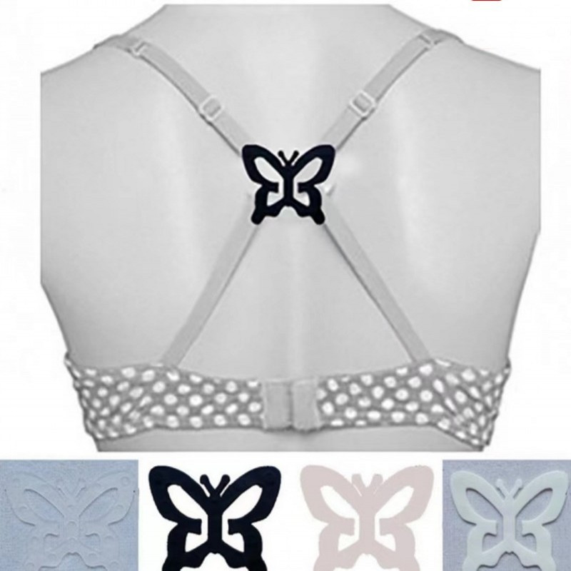 4 Pcs Women's Butterfly / Heart Shape  Bust Anti-slip Belly Button Backless Lingerie Vest Buckle Strappy Cross Buckle