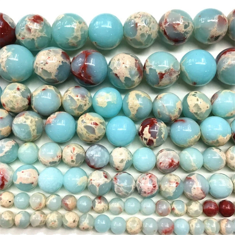 45pcs 8mm Sea Sediment Imperial Jasper Beads For Jewelry Handmade Accessories,DIY Materials