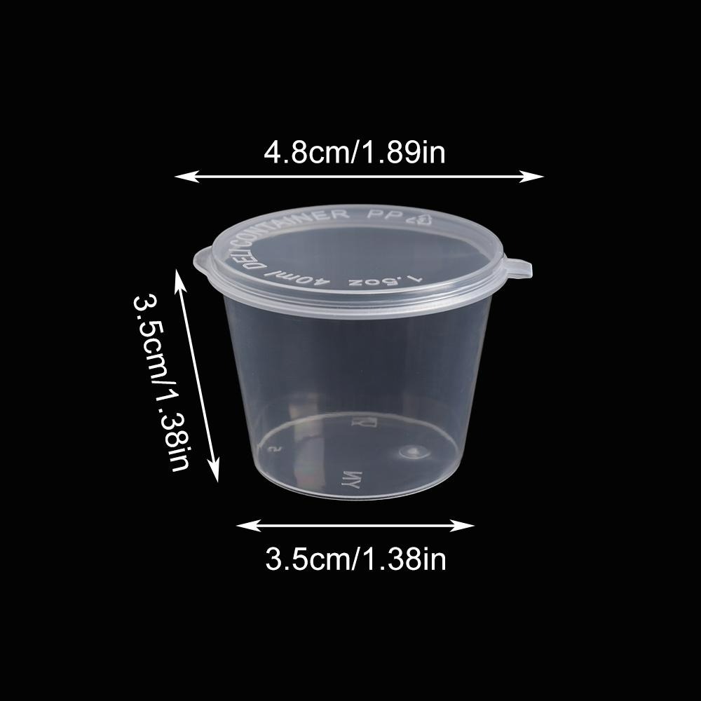 Elsjoy 30 Pack Condiment Container with Lid, 1.18 Oz Salad Dressing  Container Cup To-Go Small