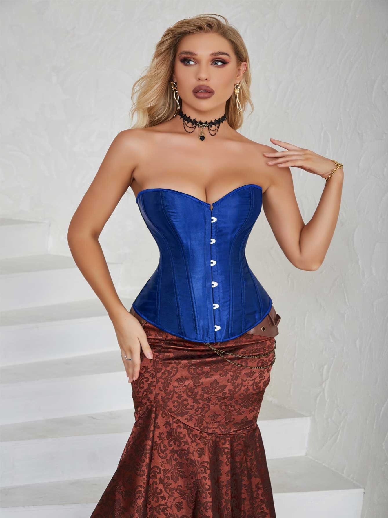 Strapless Corset Bustier Contrast Lace Tummy Control - Temu