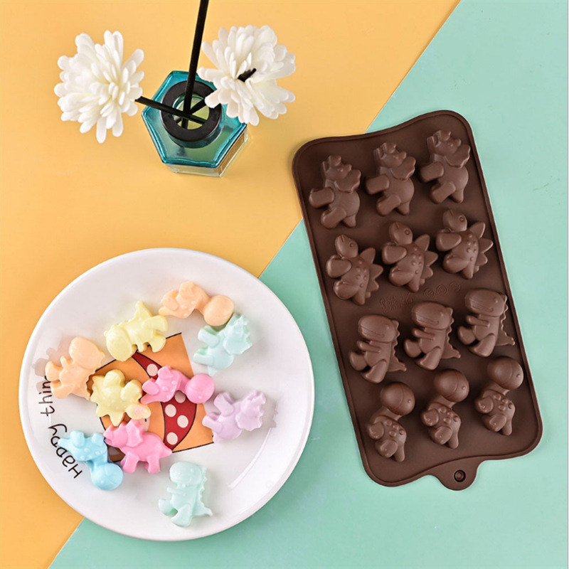 Dino Silicone Chocolate Mould Dinosaur ice Cube Tray Craft Fun