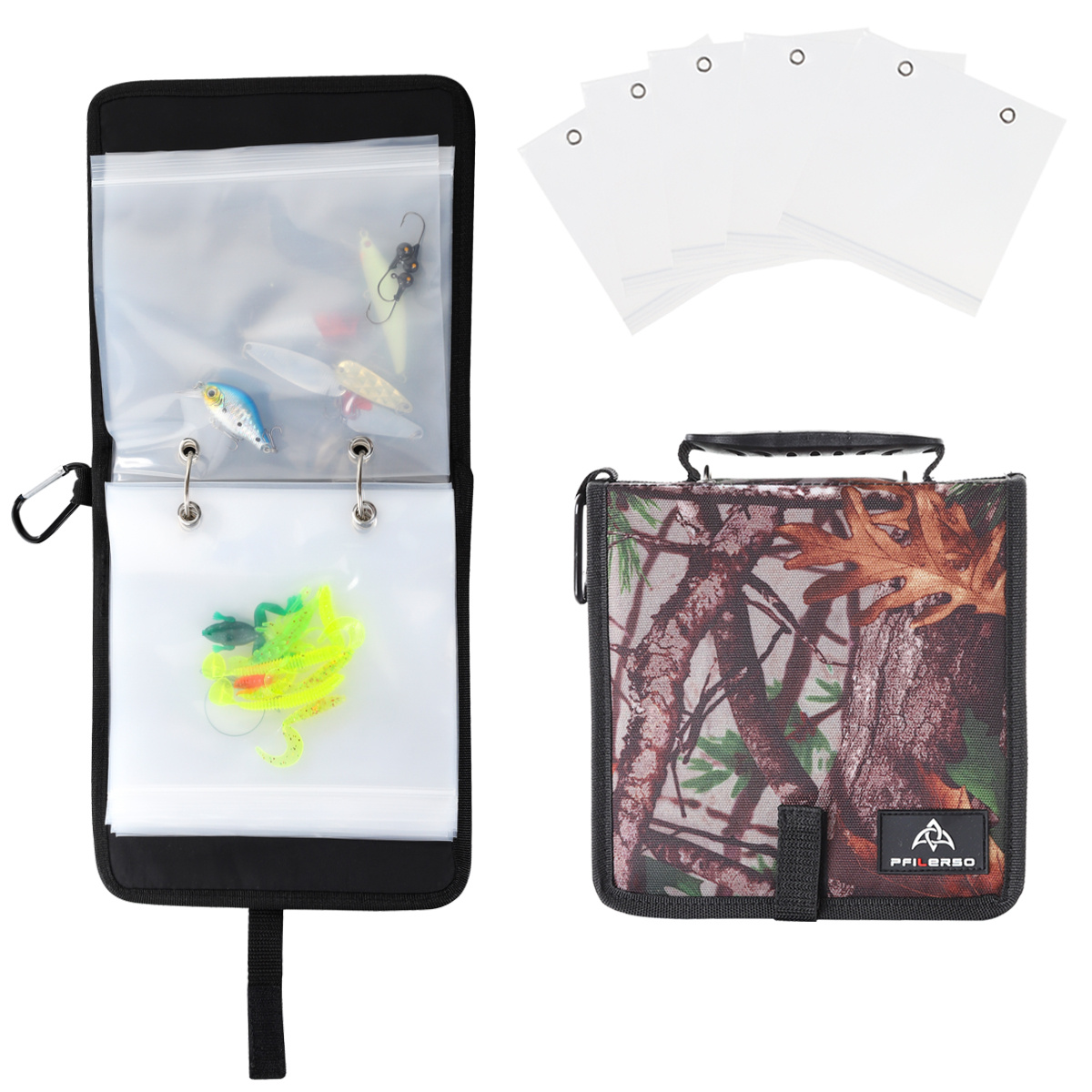 20pcs Durable Fishing Tackle Binder with Ziplock Bag for Secure Lure and  Bait Storage