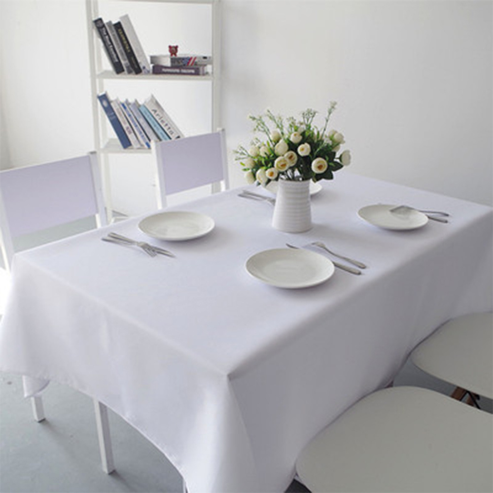 Nappe De Table à Manger Rectangulaire Nappe de table en tissu de coton nappe  blanche lavable