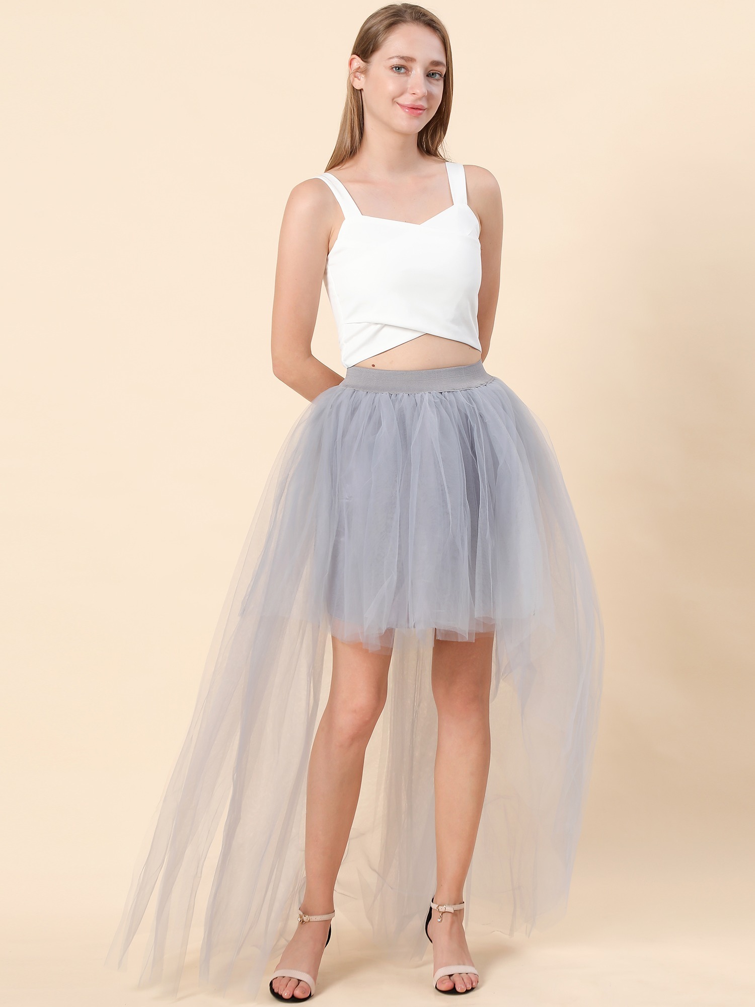 Silver skirt clearance fluffy