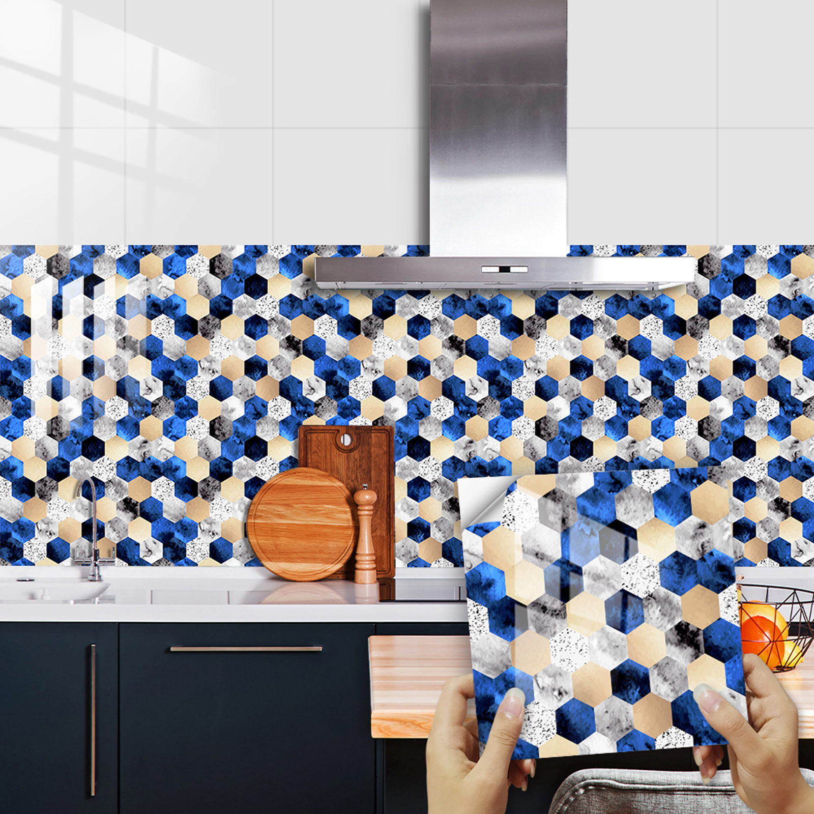 Self Adhesive Mosaic Tile Sticker,Kitchen Backsplash Bathroom Wall