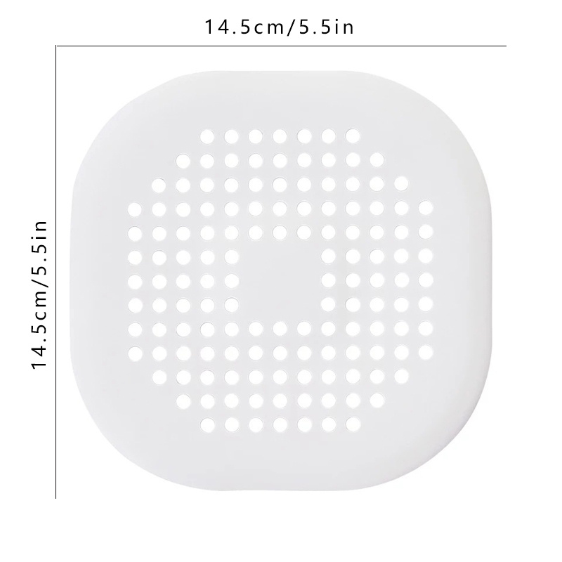 Square Hair Drain Cover for Shower Silicone Hair Stopper with