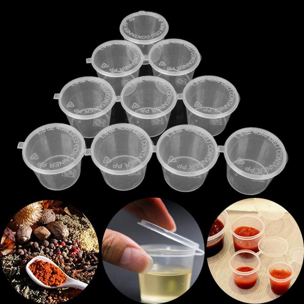 30pcs 1.35oz Disposable Plastic Cup, Dressing Cups With Lids, Plastic  Portion Cups With Lids, Mini Containers For Salad Dressing Sauce Condiment  Snack Souffle And Salsa, High-quality & Affordable