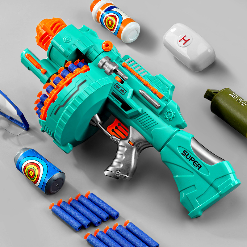  Pistola de juguete eléctrica automática de juguete con 200  balas de espuma, tambor giratorio de 20 dardos, pistolas de juguetes  motorizadas para niños de 6 a 12 años, regalos de cumpleaños