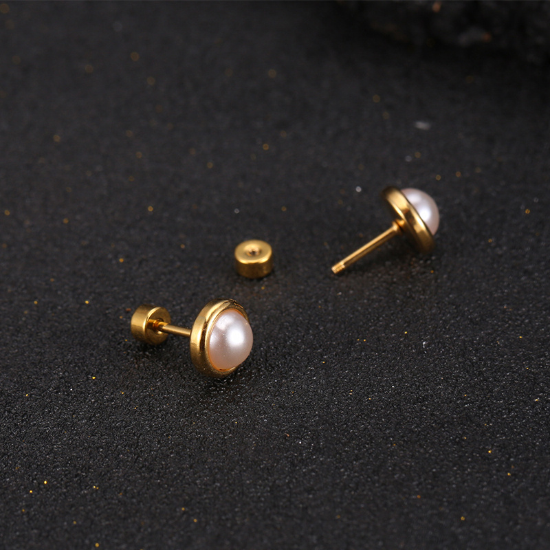Stainless Steel Threaded Stud Earrings