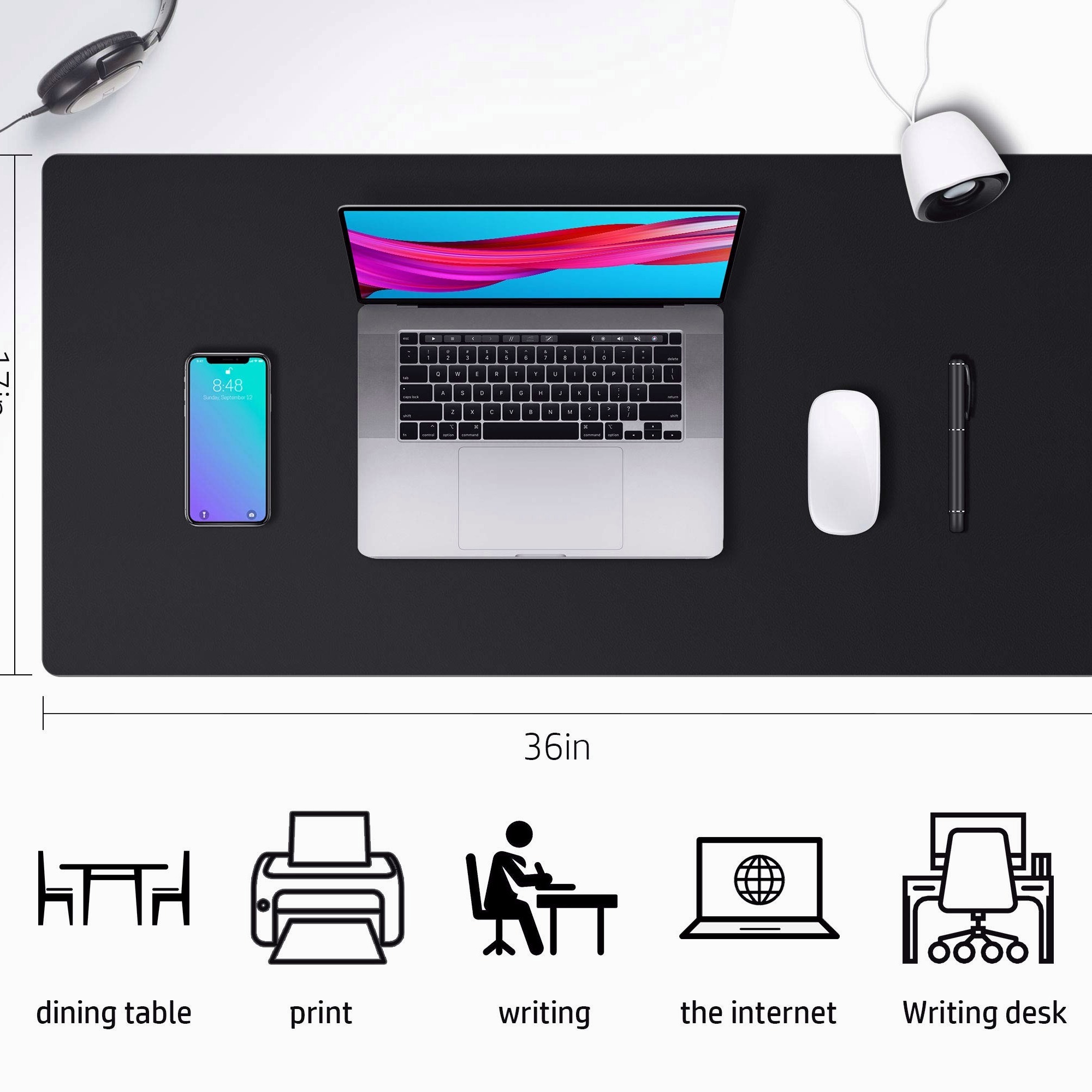 Large Size Office Desk Protector Mat Pu Leather Waterproof - Temu