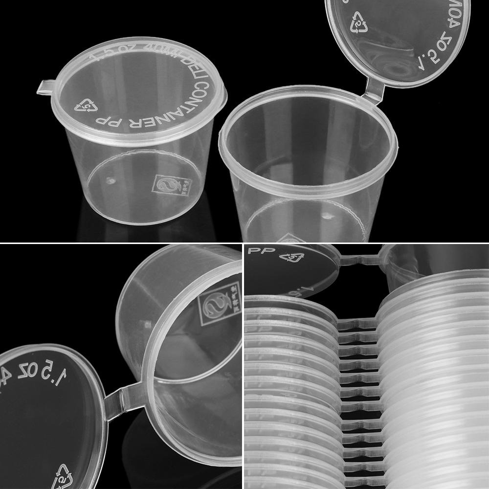 30pcs 1.35oz Disposable Plastic Cup, Dressing Cups With Lids, Plastic Portion  Cups With Lids, Mini Containers For Salad Dressing Sauce Condiment Snack  Souffle And Salsa, High-quality & Affordable