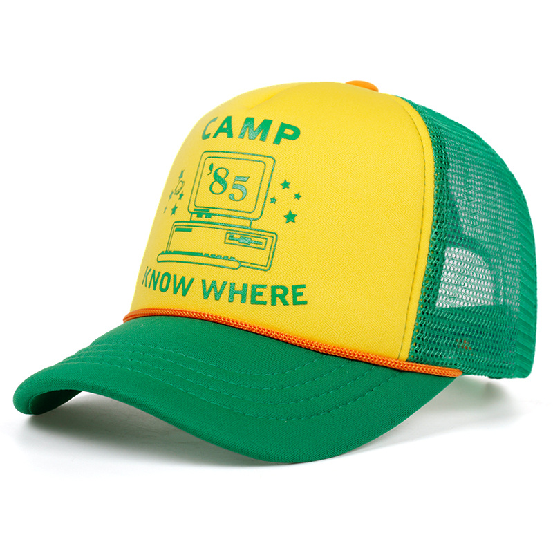 TEMU Gorra de Béisbol Verde para Hombre con Diseño de - , de Poliéster, Lavable a