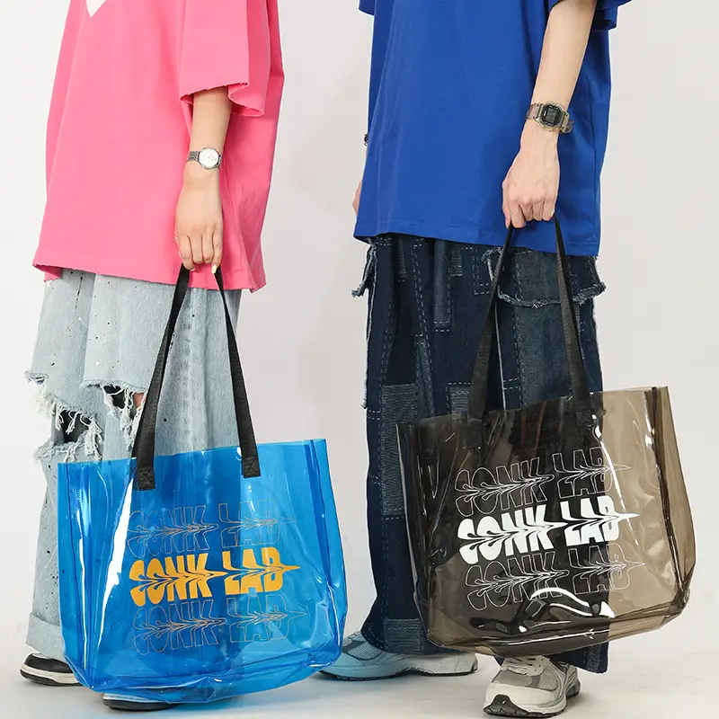 Clear PVC Handbag, Travel PVC Storage Bag, Large Capacity Shoulder Bag,Temu