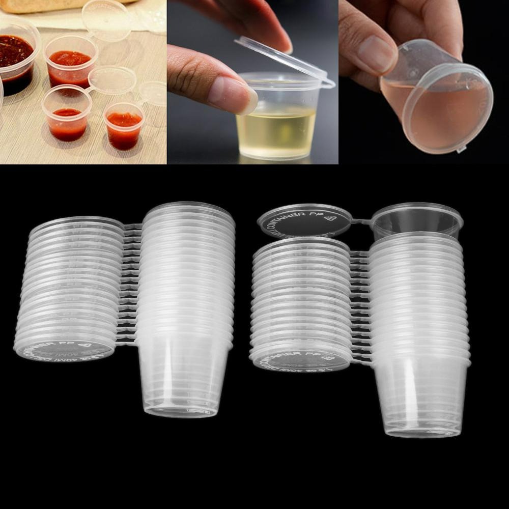 [1250 Pack] 1 oz Portion Cups with Lids- Small Condiment Containers for  Salad Dressing, Condiments, Salsa & Dipping Sauce, Souffle, Slime, Sample