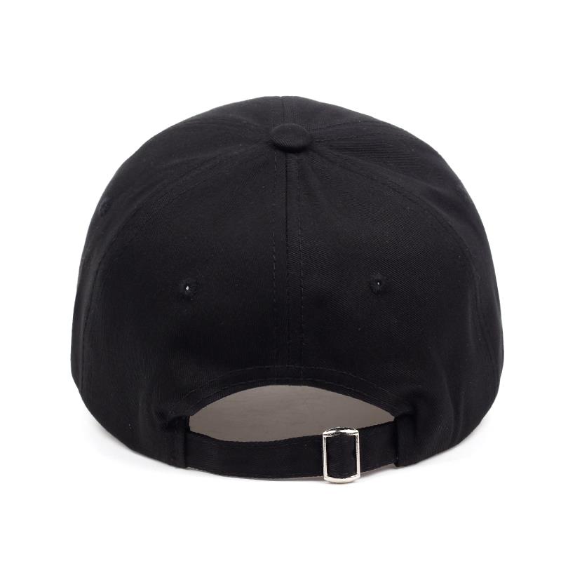 Solid Black Baseball Cap Hat with Adjustable Buckle Back, Unisex