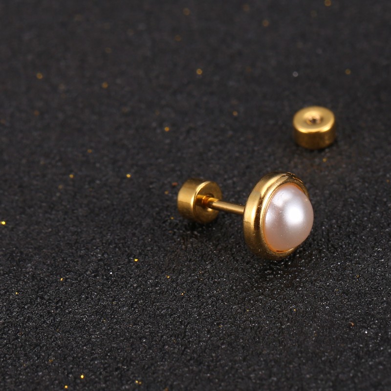 Stainless Steel Threaded Stud Earrings