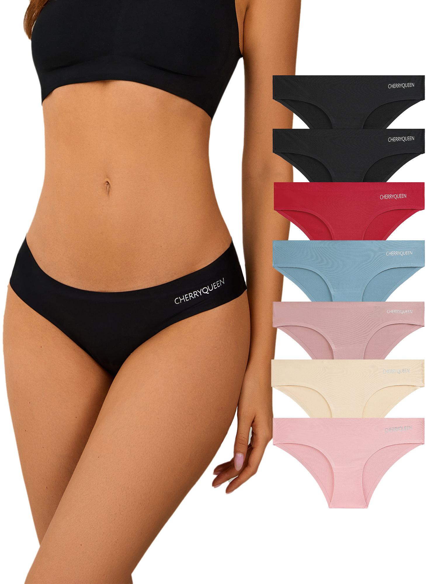 Invisibles Womens Underwear Bikini Seamless No Show Low Waist Sexy Brief  Underpants Soft Workout Panties Ultra Soft Black at  Women's Clothing  store