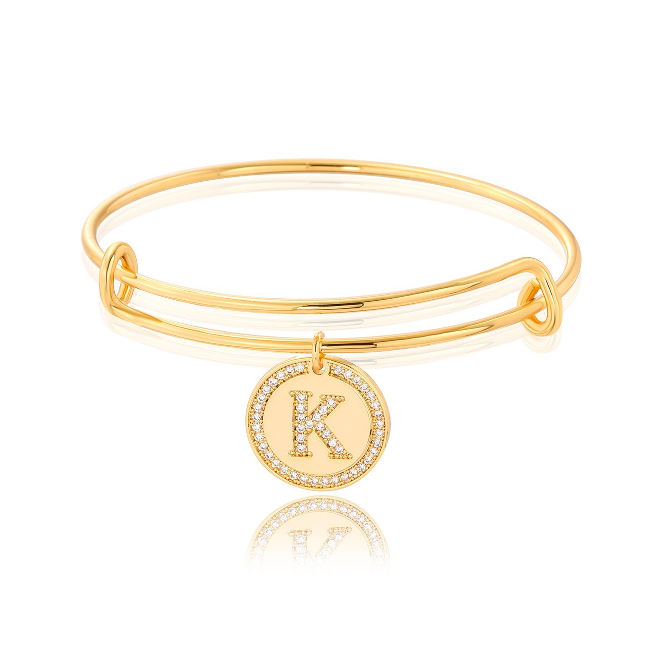 Letter K Bracelet in 18K Gold Plated