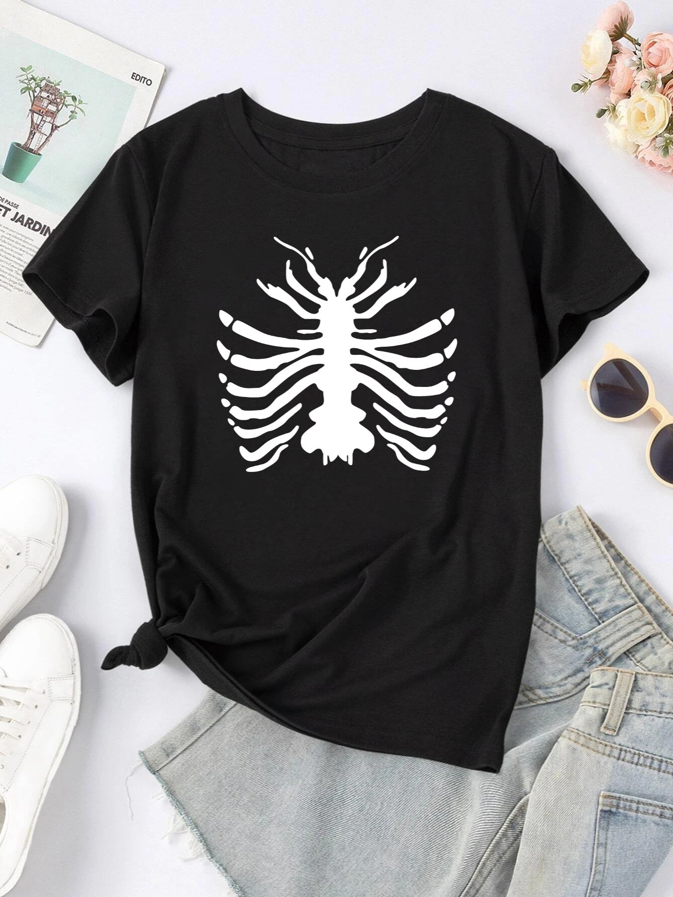 Casual Heart Print T shirt Crew Neck Loose Short Sleeve - Temu