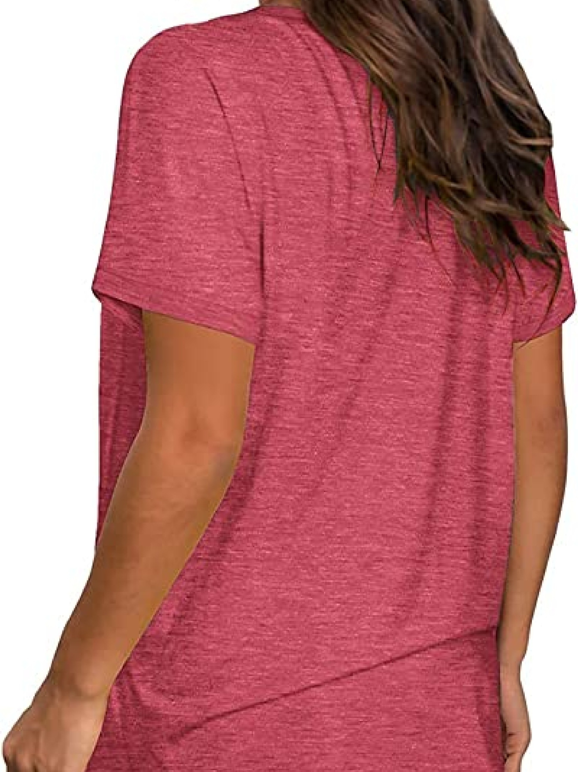 Damen Oversize T-Shirt - Lockeres Basic Shirt Mit Rundhalsausschnitt | Kurzarm Sommer Bluse