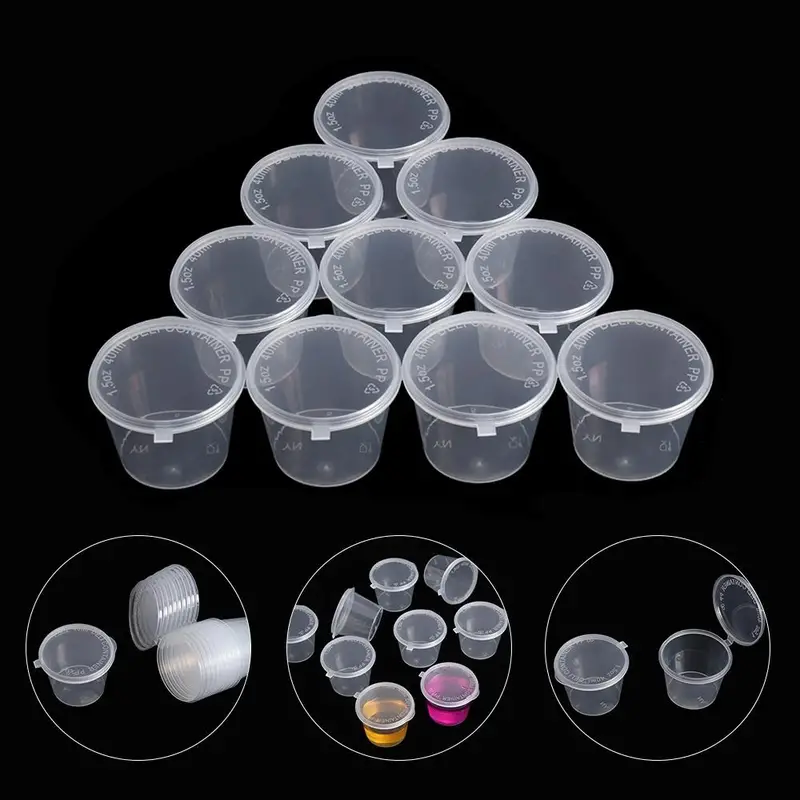 30pcs 1.35oz Disposable Plastic Cup, Dressing Cups With Lids, Plastic Portion  Cups With Lids, Mini Containers For Salad Dressing Sauce Condiment Snack  Souffle And Salsa, High-quality & Affordable