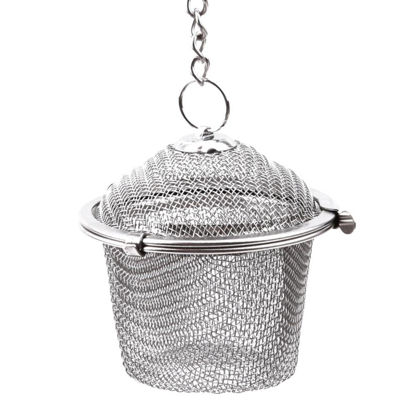 1pc Stainless Steel Cooking Infuser, Rust Resistant With Chain Hook, For Loose Leaf Tea Seasoning Spices Herbs Tool