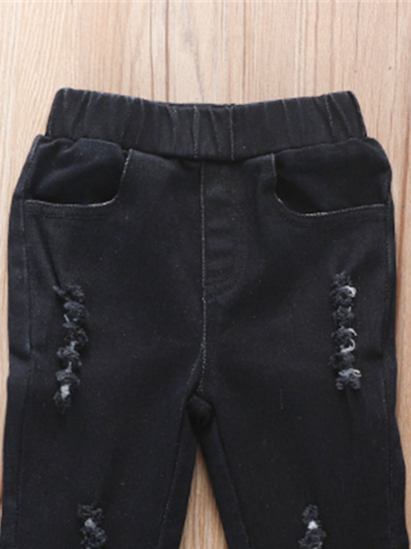 Toddler Girls Flare Leg Ripped Jeans