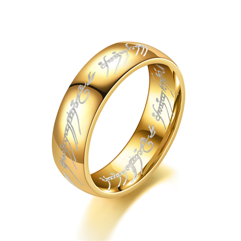 Men's Engraved Stainless Steel Ring Wedding Band