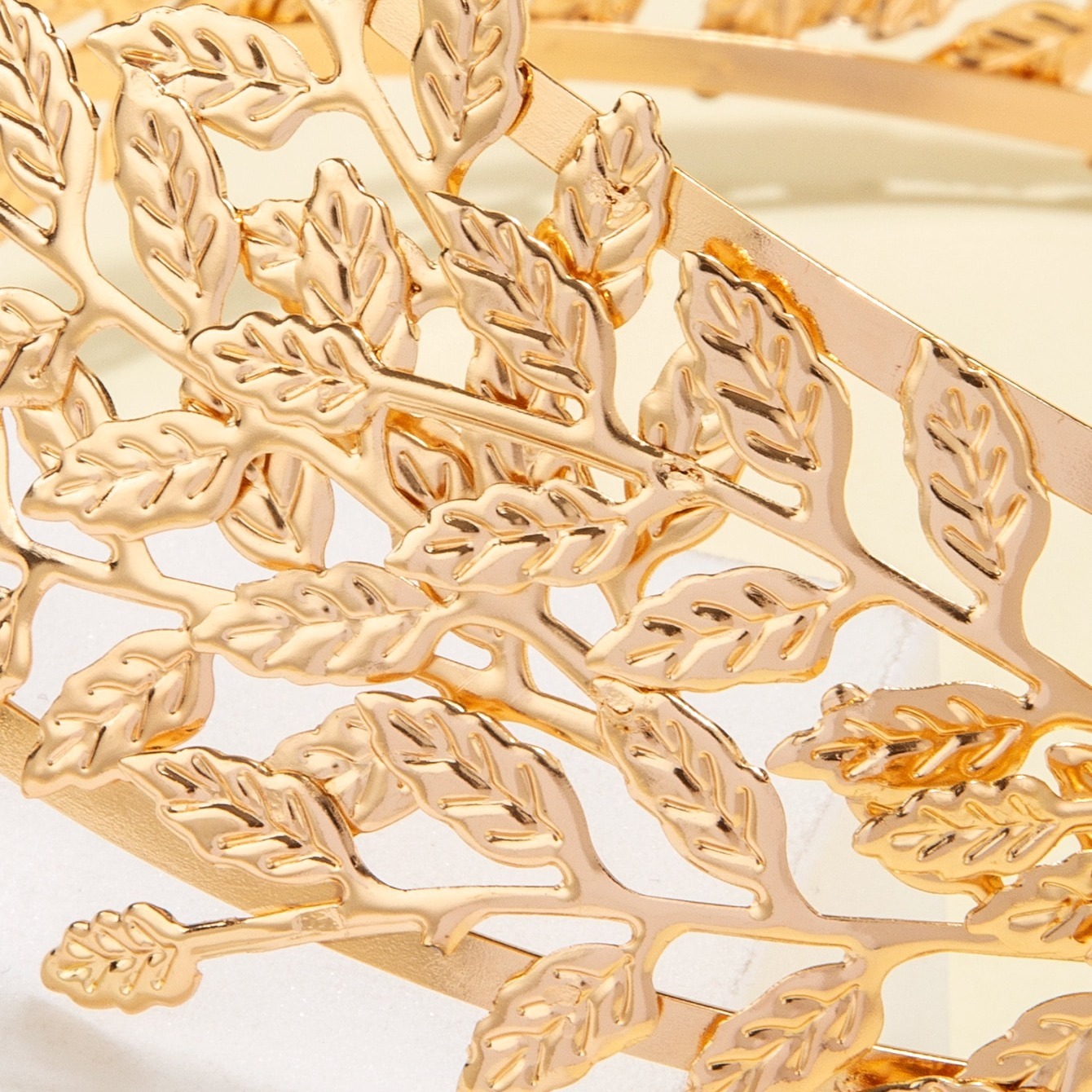 Golden Leaf Headband Rhinestone Bridal Hair Accessory