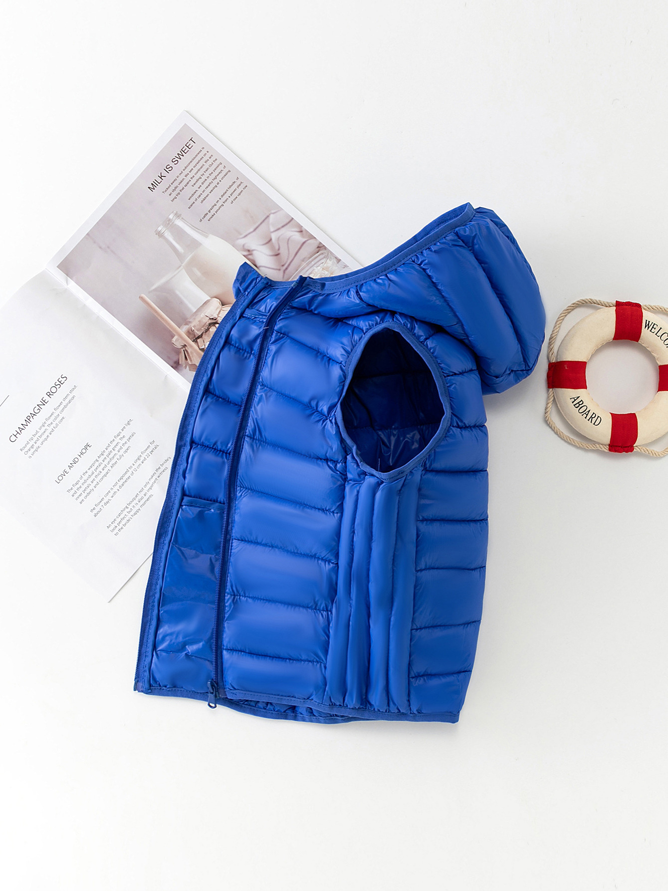 Boys blue shop puffer vest