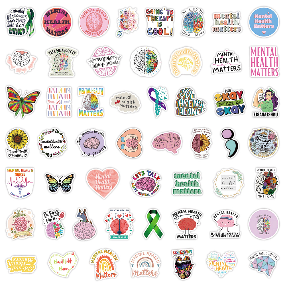 300pcs Mental Health Stickers,Inspirational Psychology Stickers For Adults  Teens,Positive Waterproof Mental Health Awareness Stickers For Water Bottle