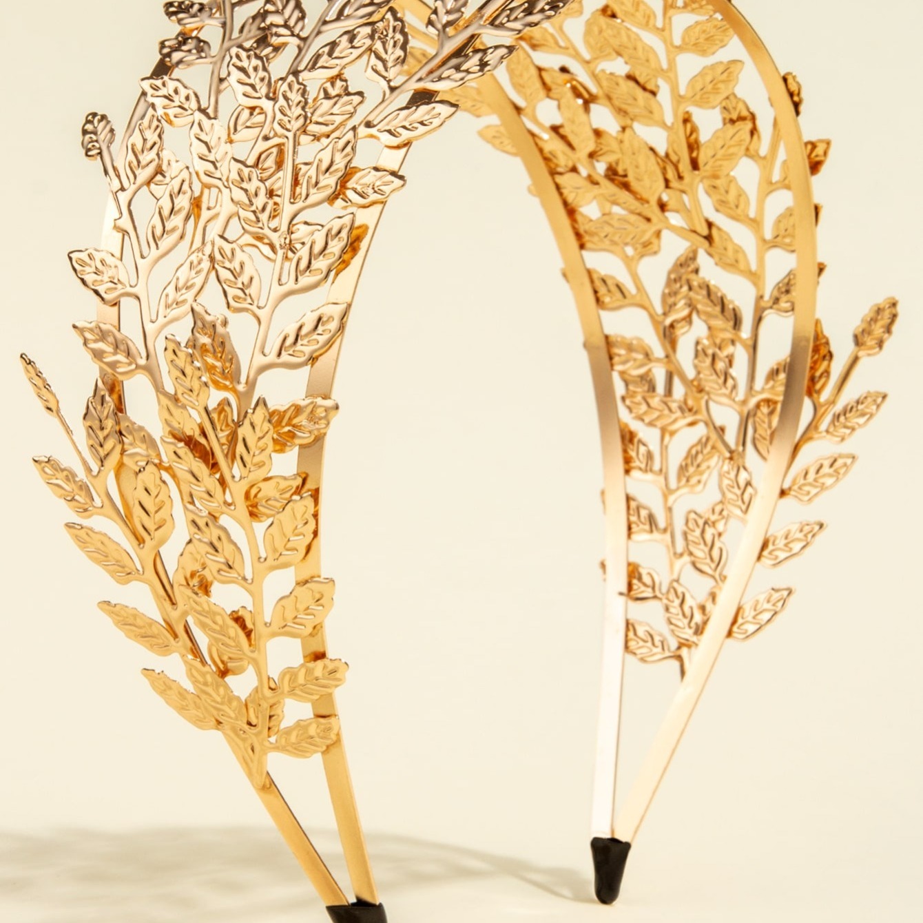 Golden Leaf Headband Rhinestone Bridal Hair Accessory