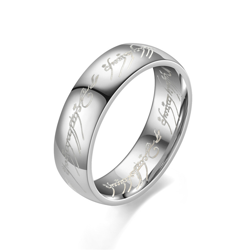 Men's Engraved Stainless Steel Ring Wedding Band