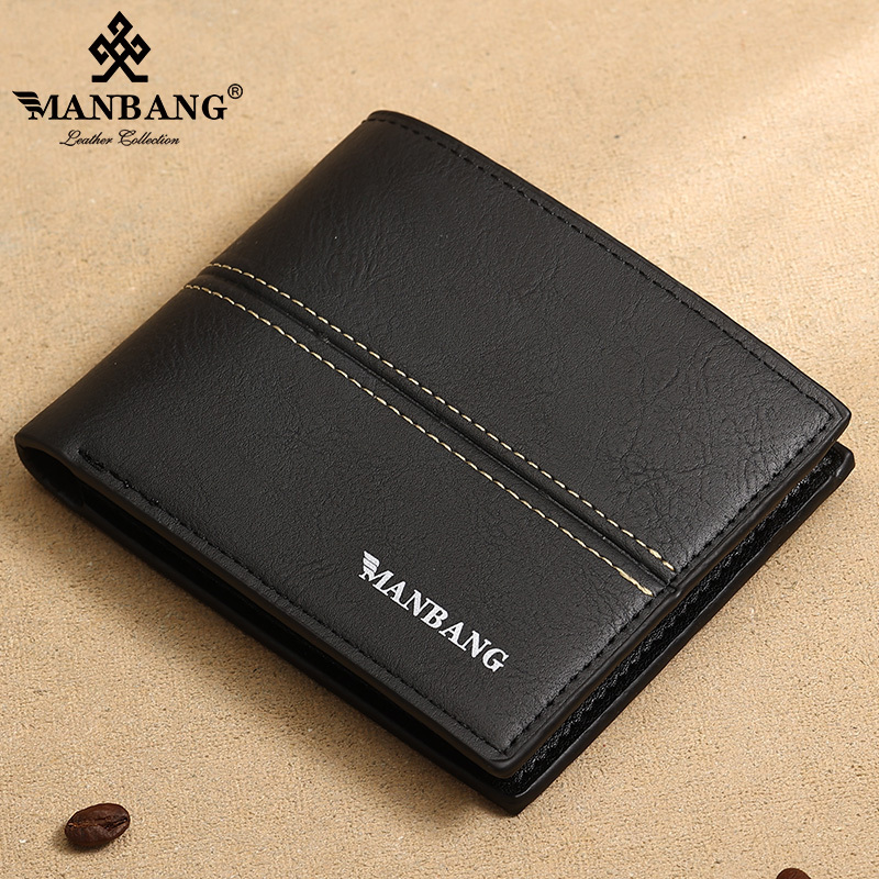 Wallet for Men Short Casual Wallet Business Foldable Wallets PU