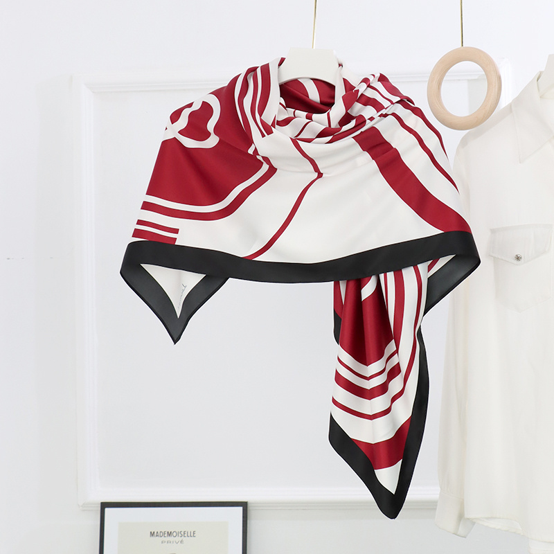 Matte Silk Print Circle Double Ring Scarf