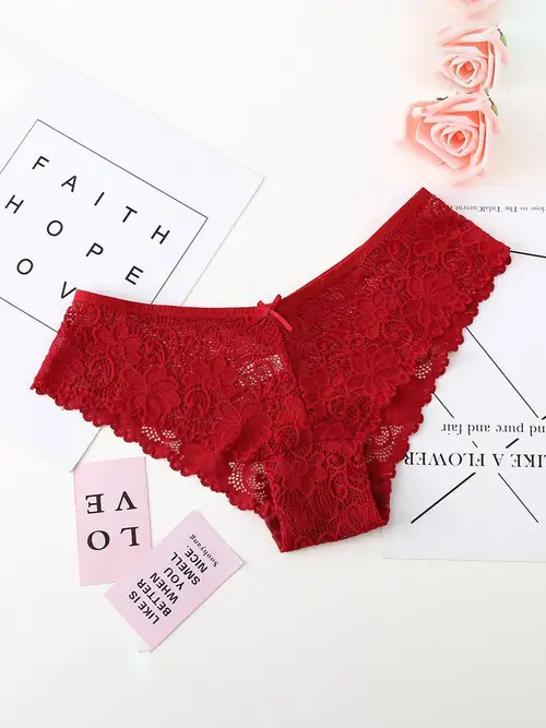 6IXTY8IGHT MEDINI SOLID, Cheeky Lace Brief Panty for Woman Girl Low rise  Underwear PT12906