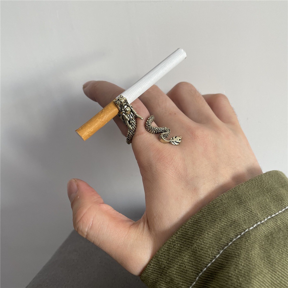 Dragon Mouth Grip Cigarette Holder Ring Adjustable